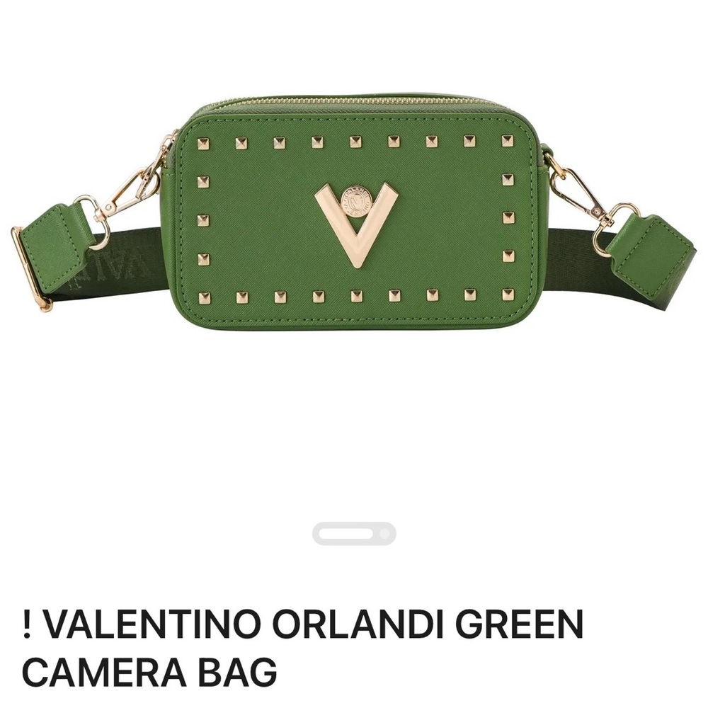 Valentino Orlandi Studded Green Crossbody Bag
